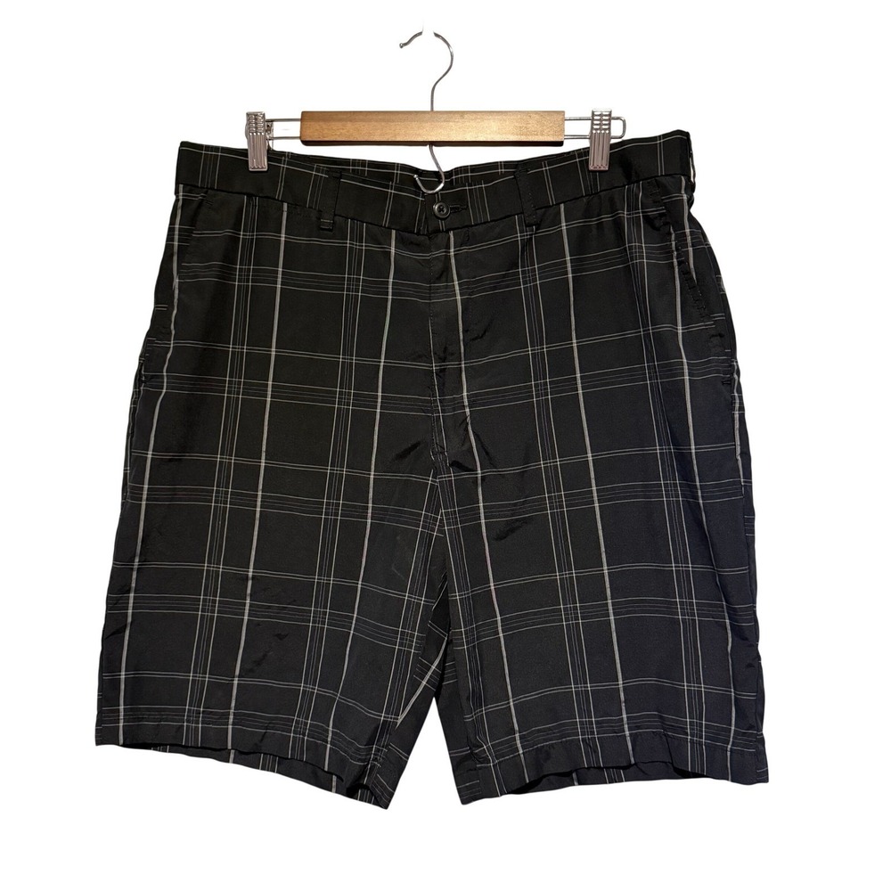 Ben Hogan Performance Golf Shorts Men 36 Black Plaid Excellent Activewear Preppy